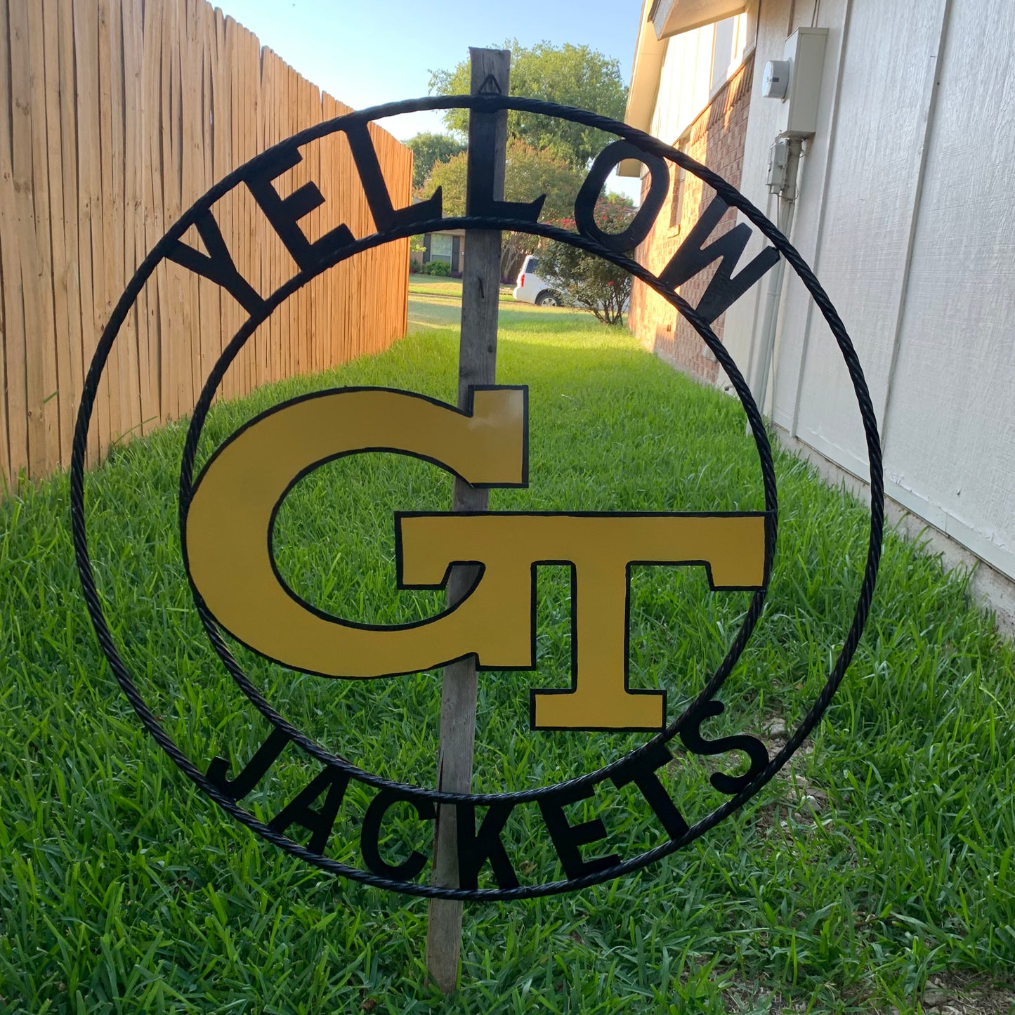 GEORGIA TECH YELLOW JACKETS CUSTOM METAL VINTAGE CRAFT SIGN TEAM WALL ART WESTERN HOME DECOR HANDMADE 12",18",24",32",36"