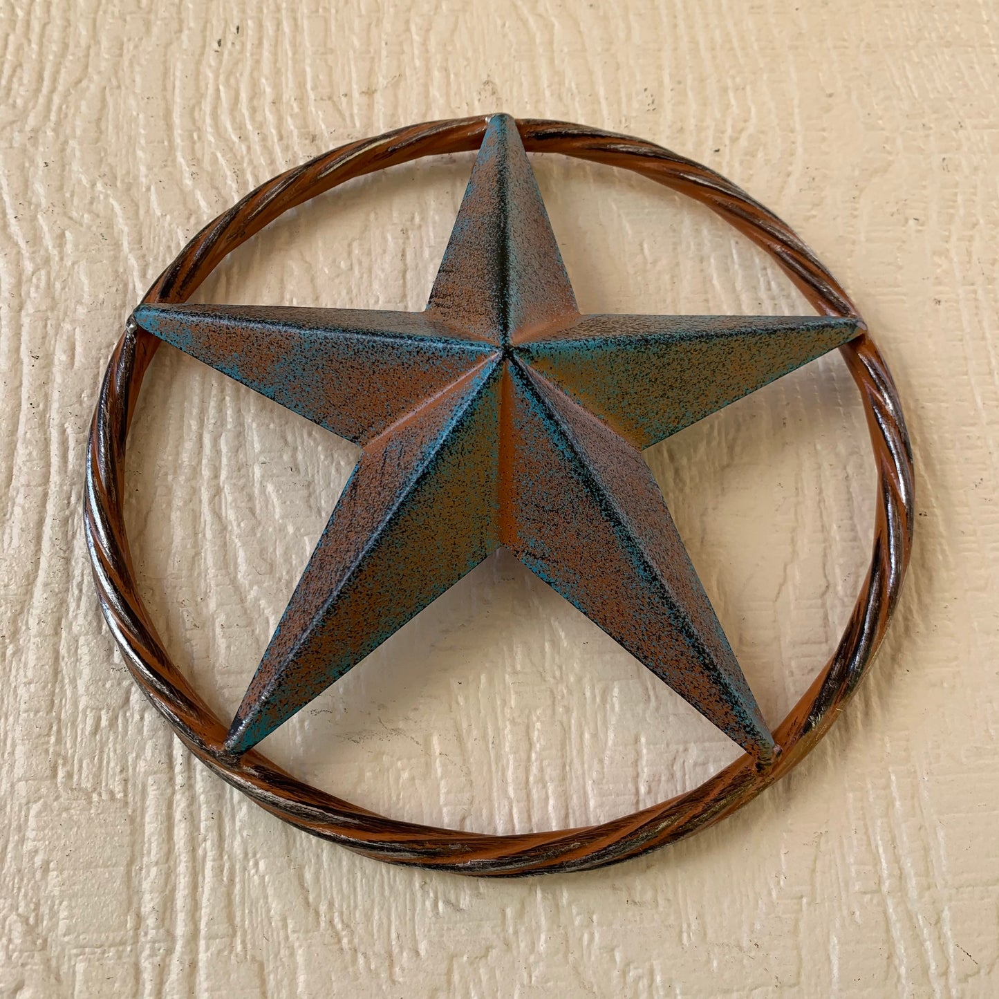 TURQUOISE DISTRESSED BARN METAL STAR WESTERN HOME DECOR ART HANDMADE #EH13601