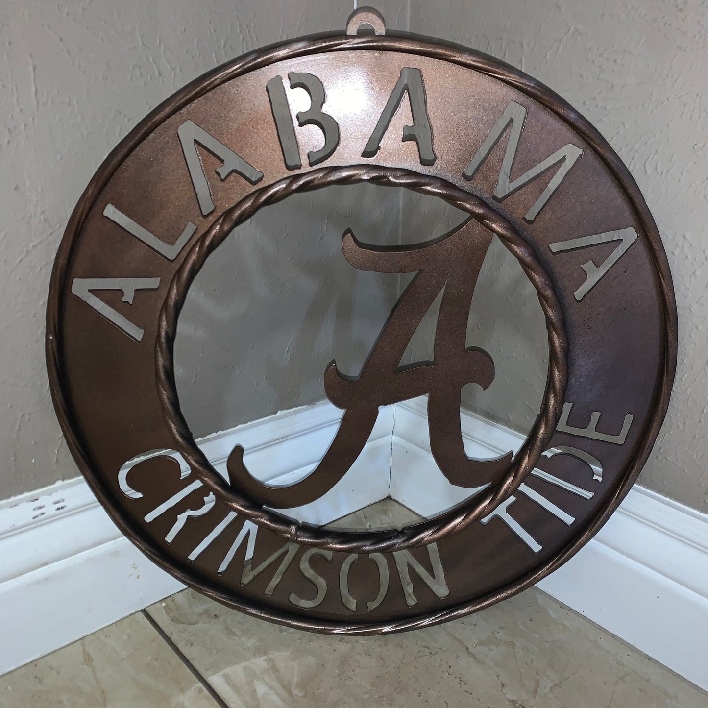 ALABAMA CRIMSON TIDE WIDE BAND RING CUSTOM METAL VINTAGE CRAFT TEAM SIGN HANDMADE