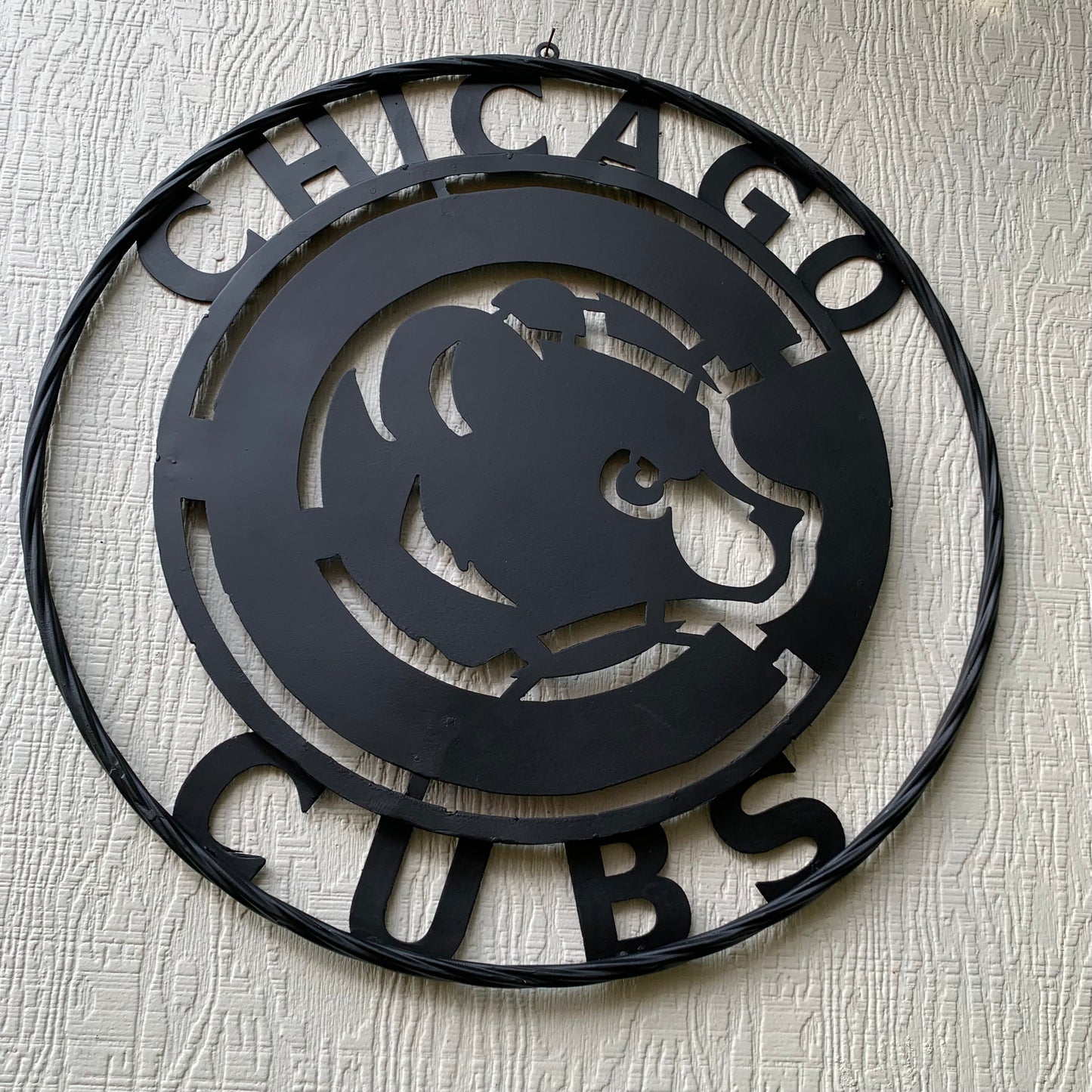 12", 18", 24", 32" CHICAGO CUBS CUSTOM BLACK & RAW METAL VINTAGE CRAFT TEAM SPORTS SIGN HANDMADE