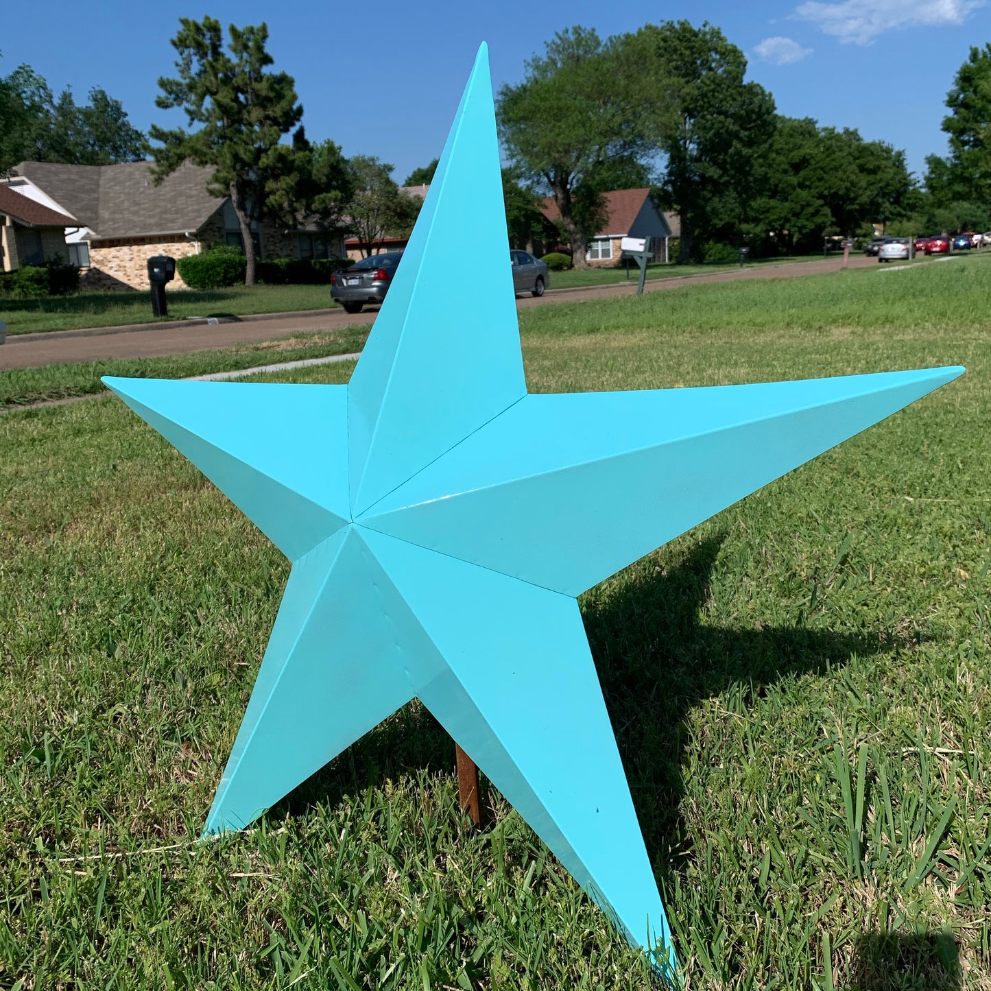 #EH11132 TURQUOISE BARN METAL STAR WALL ART WESTERN HOME DECOR HANDMADE NEW