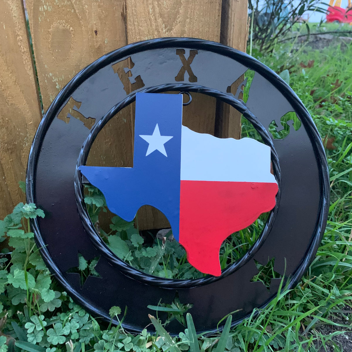 12" STATE OF TEXAS MAP CUSTOM METAL VINTAGE CRAFT SIGN WESTERN HOME DECOR NEW