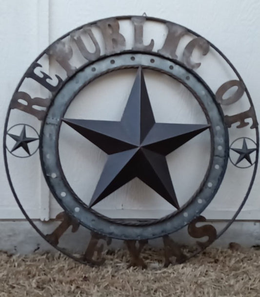 REPUBLIC OF TEXAS 3d STAR CUSTOM METAL VINTAGE CRAFT WESTERN HOME DECOR RUSTIC BRONZE