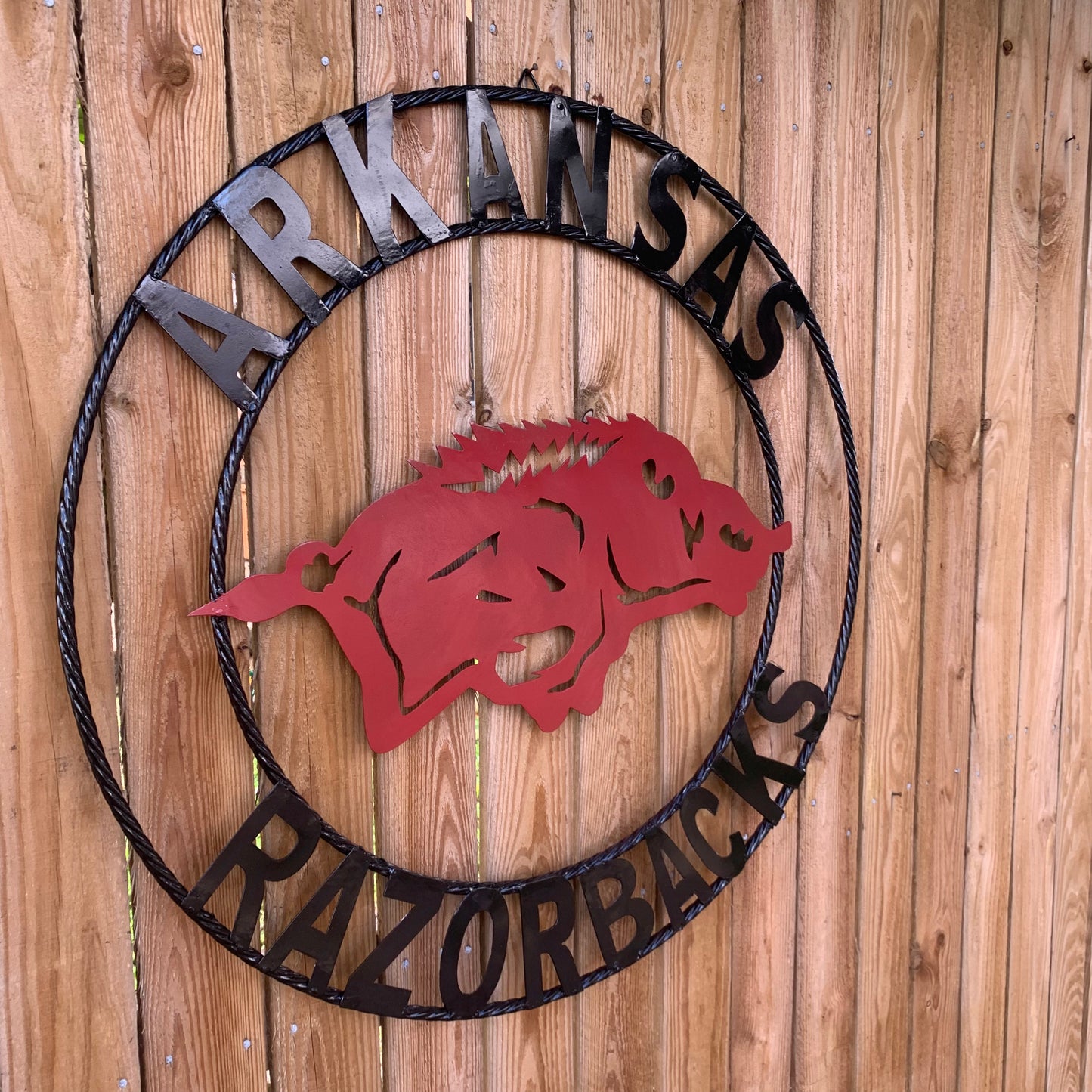 ARKANSAS RAZORBACKS CUSTOM METAL VINTAGE CRAFT SIGN TEAM WALL ART WESTERN HOME DECOR HANDAMADE