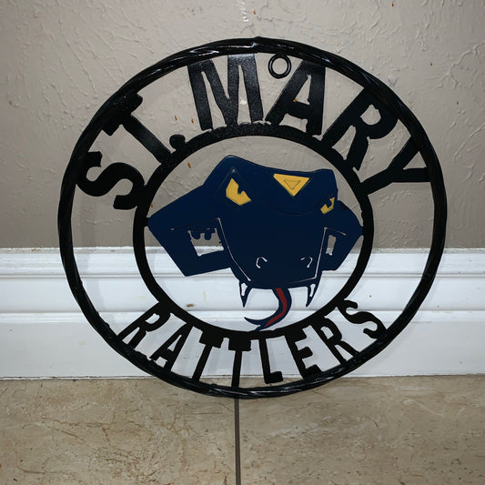 St. MARY RATTLERS METAL CUSTOM VINTAGE CRAFT TEAM SIGN HANDMADE