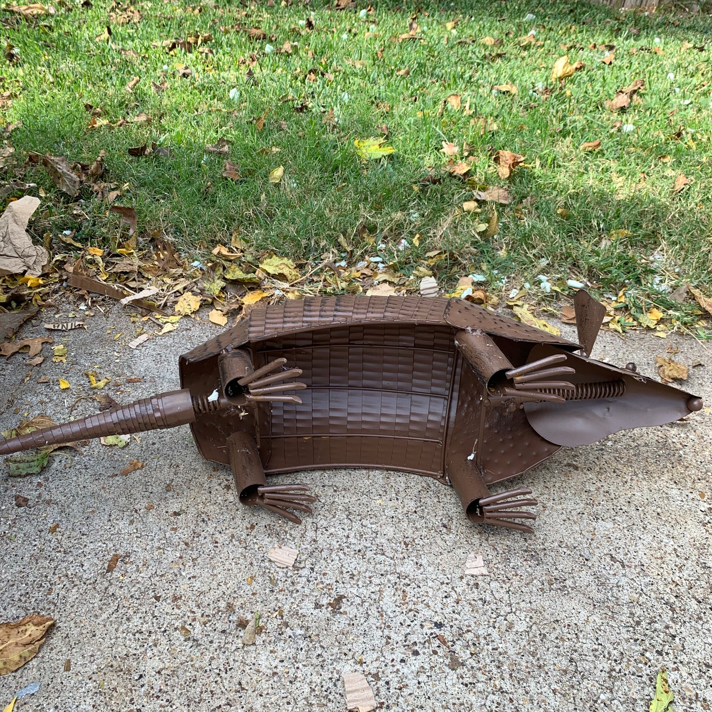 TEXAS FLAG ARMADILLO GARDEN ANIMAL SCULPTURE YARD ART METAL DECOR ORNAMENT PATRIOTIC DECOR HANDMADE #EH12220 30",22",14",10"
