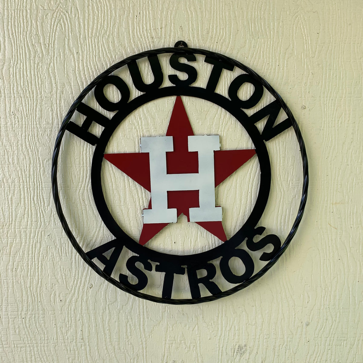 12",18",24",32",36" HOUSTON ASTROS ORANGE WHITE & BLACK CUSTOM METAL VINTAGE CRAFT WALL ART