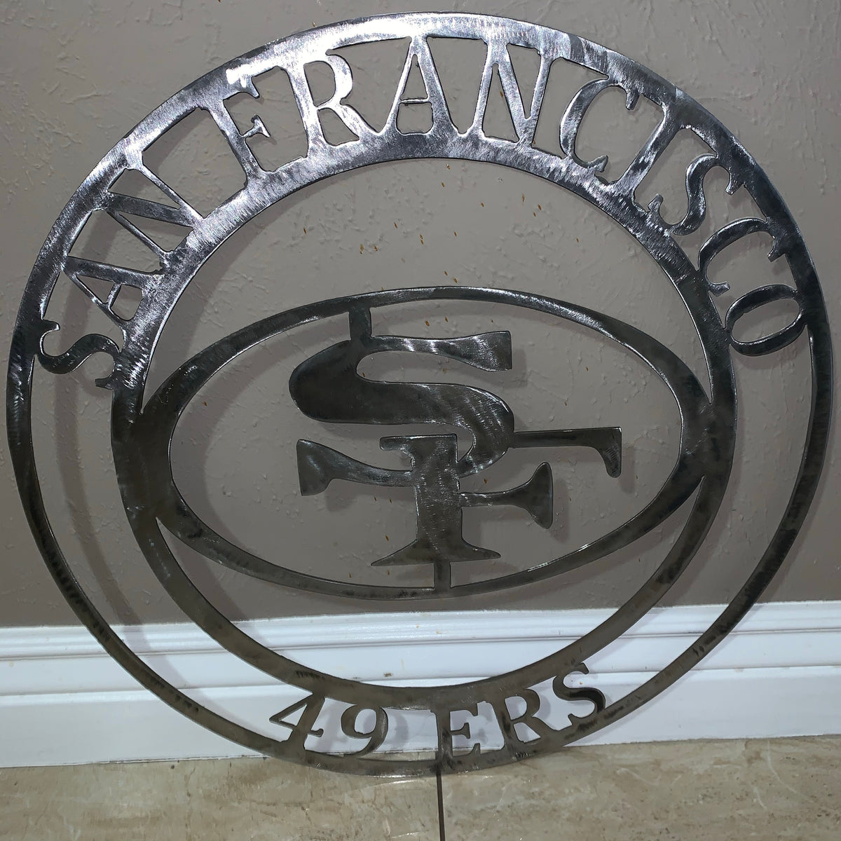 SAN FRANCISCO 49ERS METAL CUSTOM VINTAGE RAW METAL CRAFT TEAM SIGN HANDMADE 12",18",24",32",36",40",50"