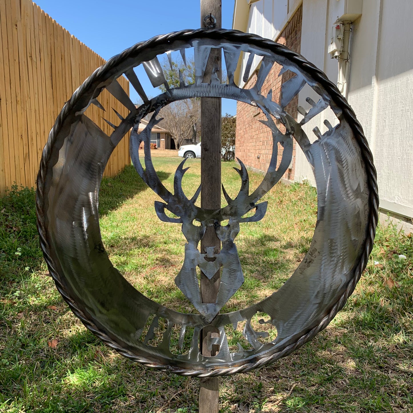 24" MILWAUKEE BUCKS RAW METAL WIDE BAND DISC STYLE METAL CUSTOM VINTAGE CRAFT TEAM SPORTS SIGN HANDMADE
