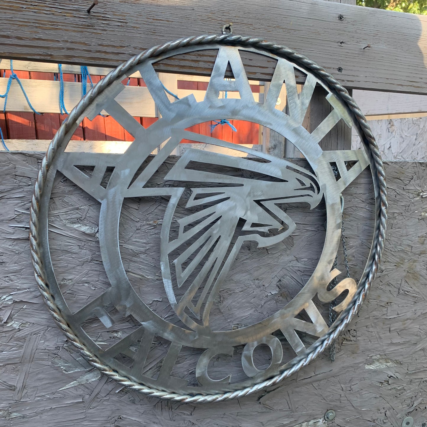 18", 24", 32", 36" ATLANTA FALCONS CUSTOM RAW METAL VINTAGE CRAFT TEAM SIGN HANDMADE