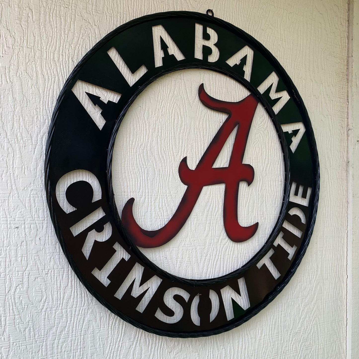 ALABAMA CRIMSON TIDE WIDE BAND RING CUSTOM METAL VINTAGE SIGN TEAM SPORTS HANDMADE
