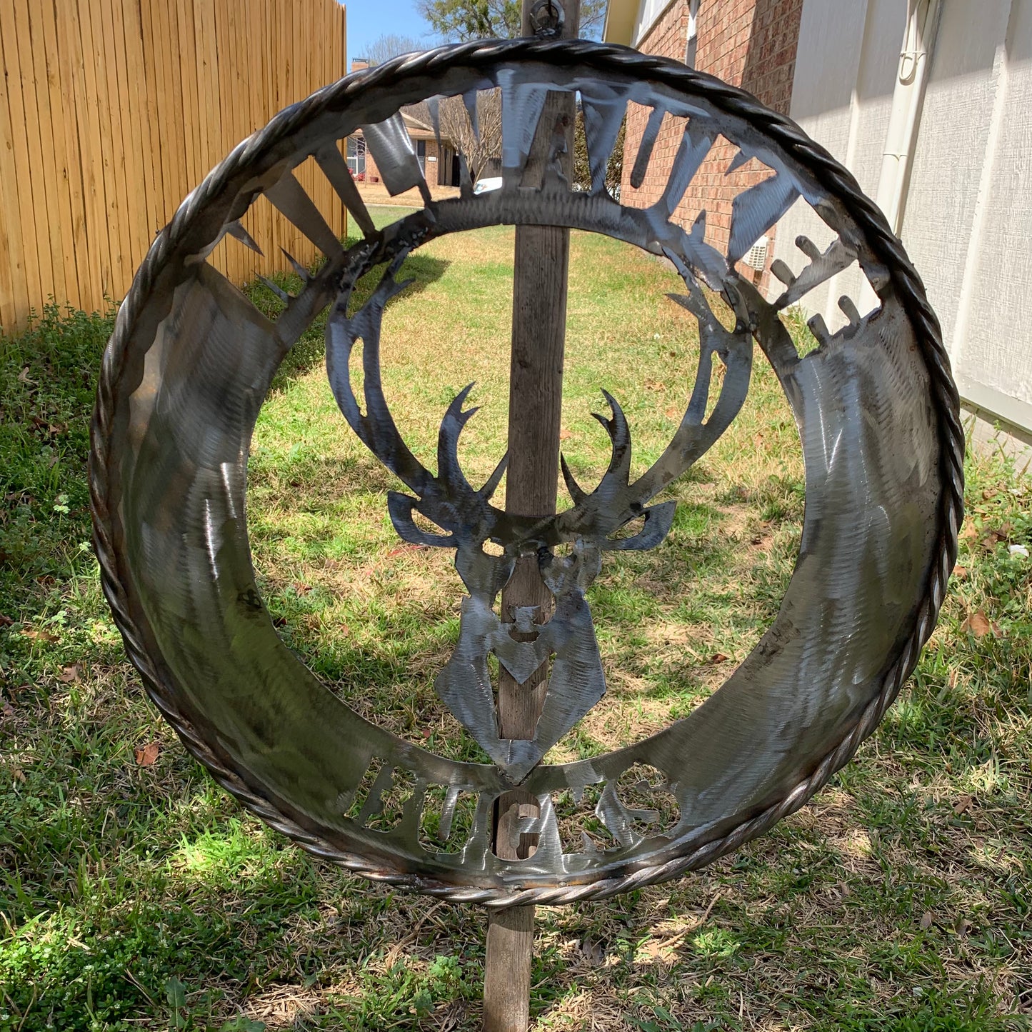 24" MILWAUKEE BUCKS RAW METAL WIDE BAND DISC STYLE METAL CUSTOM VINTAGE CRAFT TEAM SPORTS SIGN HANDMADE