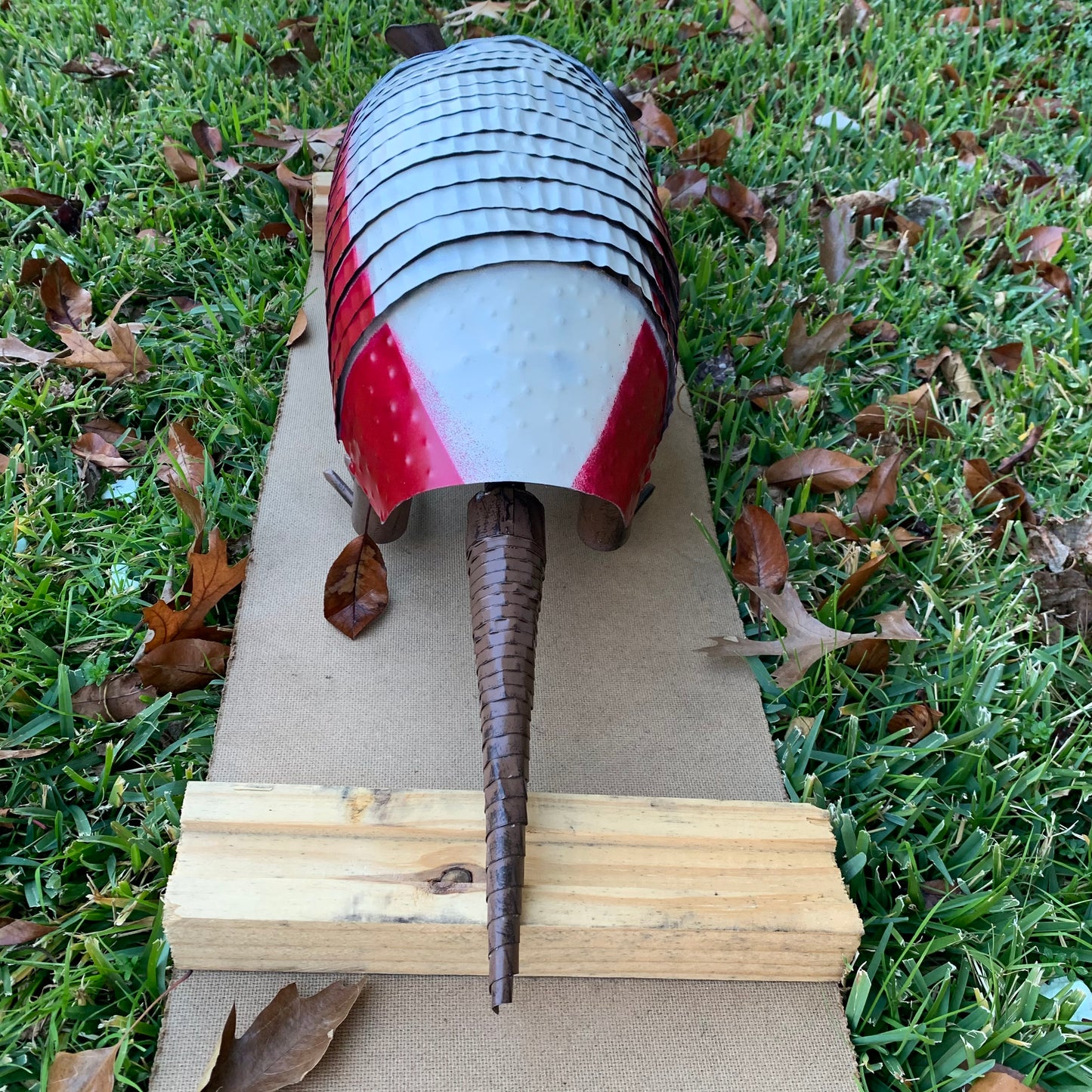 TEXAS FLAG ARMADILLO GARDEN ANIMAL SCULPTURE YARD ART METAL DECOR ORNAMENT PATRIOTIC DECOR HANDMADE #EH12220 30",22",14",10"