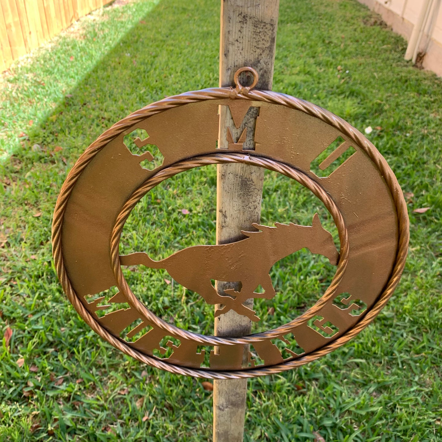 SMU MUSTANGS HAMMERED COPPER METAL CUSTOM VINTAGE CRAFT WALL ART TEAM SIGN HANDMADE