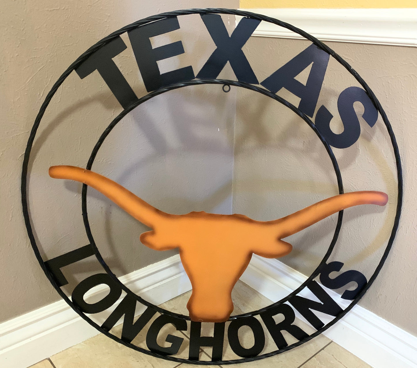 TEXAS LONGHORNS CUSTOM METAL VINTAGE CRAFT TEAM SIGN WESTERN HOME DECOR HANDMADE #EH90072