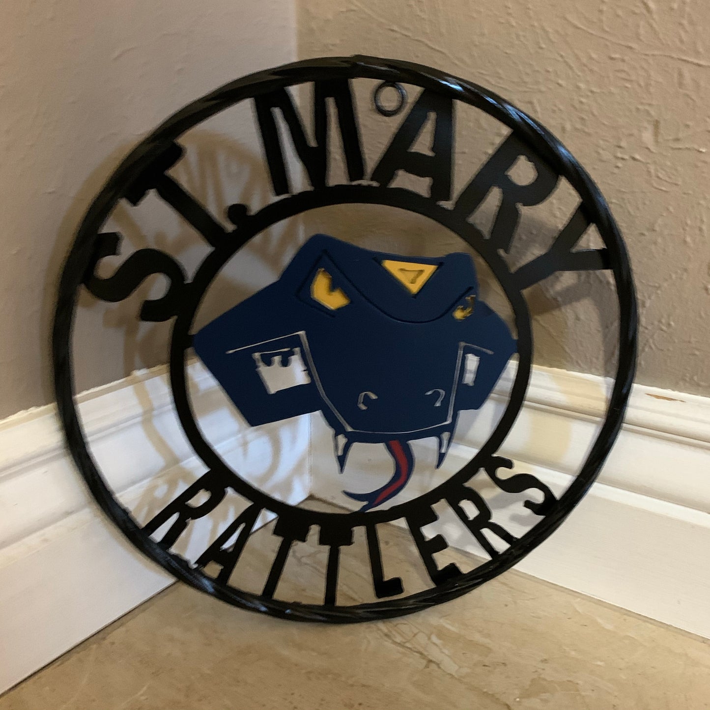 St. MARY RATTLERS METAL CUSTOM VINTAGE CRAFT TEAM SIGN HANDMADE