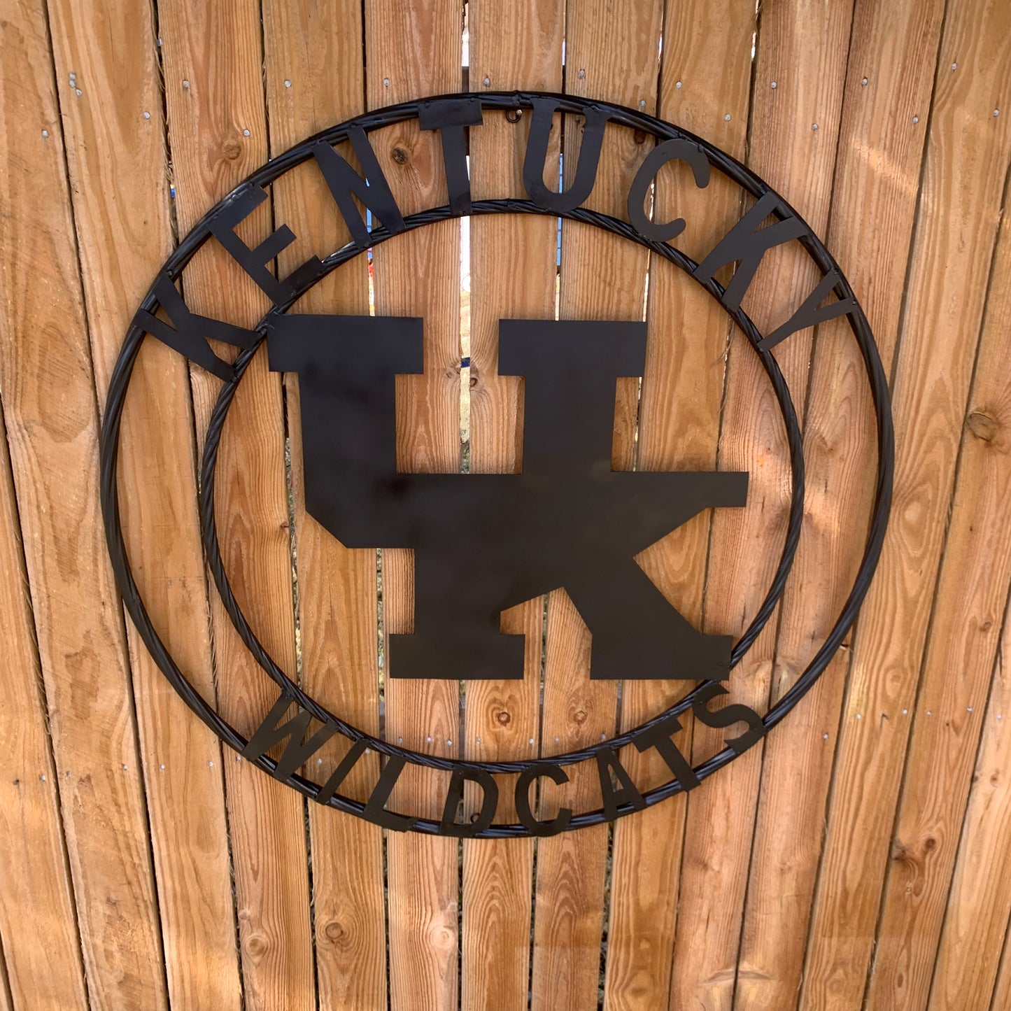 12", 18", 24", 32" KENTUCKY WILDCATS CUSTOM BLACK METAL VINTAGE CRAFT SIGN HANDMADE