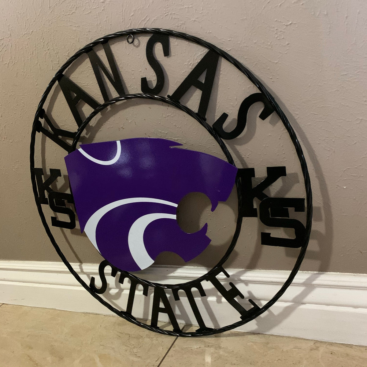 KANSAS STATE CUSTOM METAL VINTAGE CRAFT SIGN WALL ART TEAM SIGN HANDMADE #EH12127