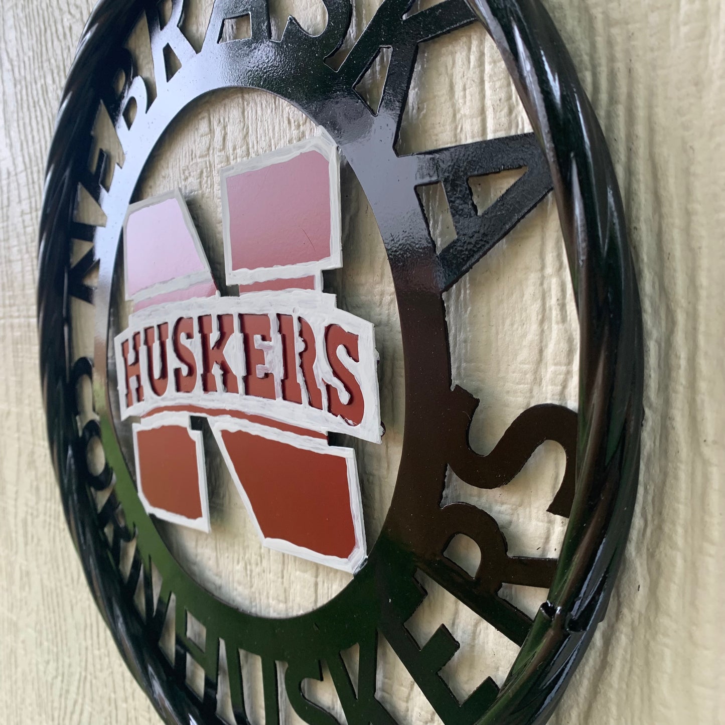 NEBRASKA HUSKERS METAL CUSTOM VINTAGE CRAFT TEAM SIGN WESTERN HOME DECOR HANDMADE 12",18",24",36"