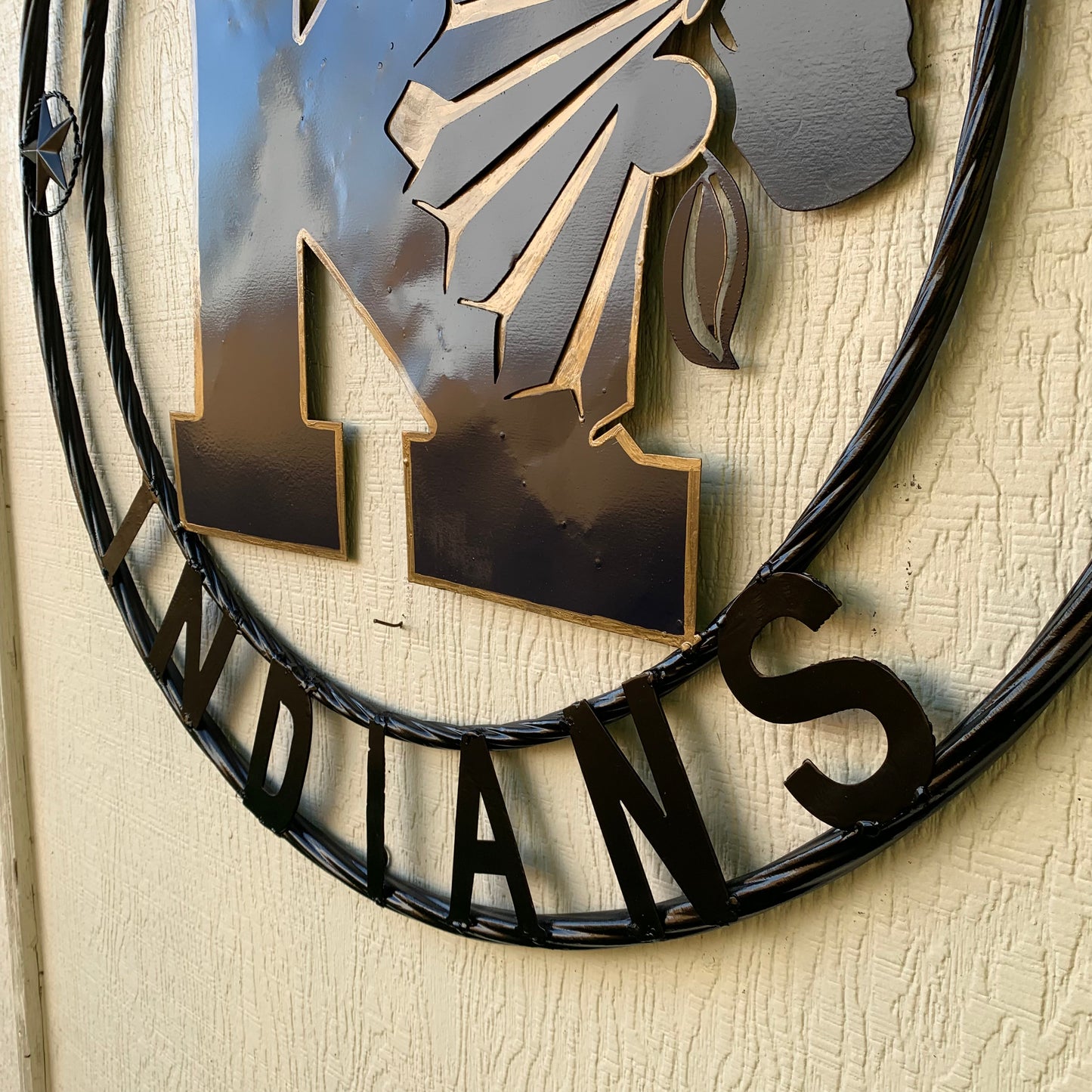 KELLER INDIANS CUSTOM VINTAGE METAL CRAFT WALL ART TEAM SIGN WESTERN HOME DECOR NEW