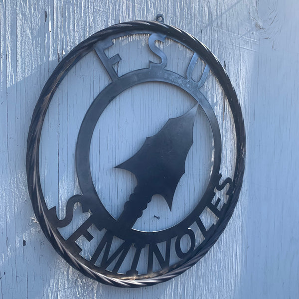 FSU SEMINOLES FLORIDA SPEAR CUSTOM RAW METAL VINTAGE CRAFT TEAM SIGN HANDMADE