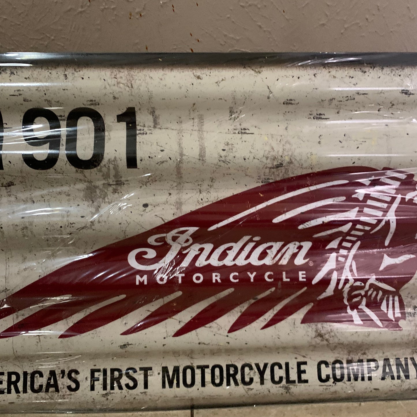 INDIAN MOTORCYCLES TIN METAL SIGN 24"X18" CORRUGATED WESTERN HOME DECOR ITEM#COIND