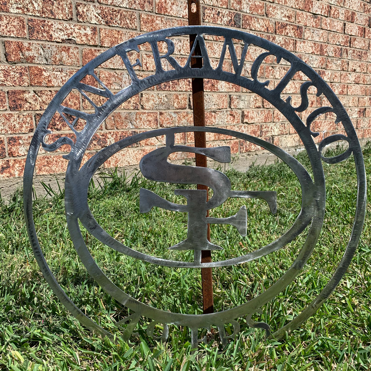 SAN FRANCISCO 49ERS METAL CUSTOM VINTAGE RAW METAL CRAFT TEAM SIGN HANDMADE 12",18",24",32",36",40",50"