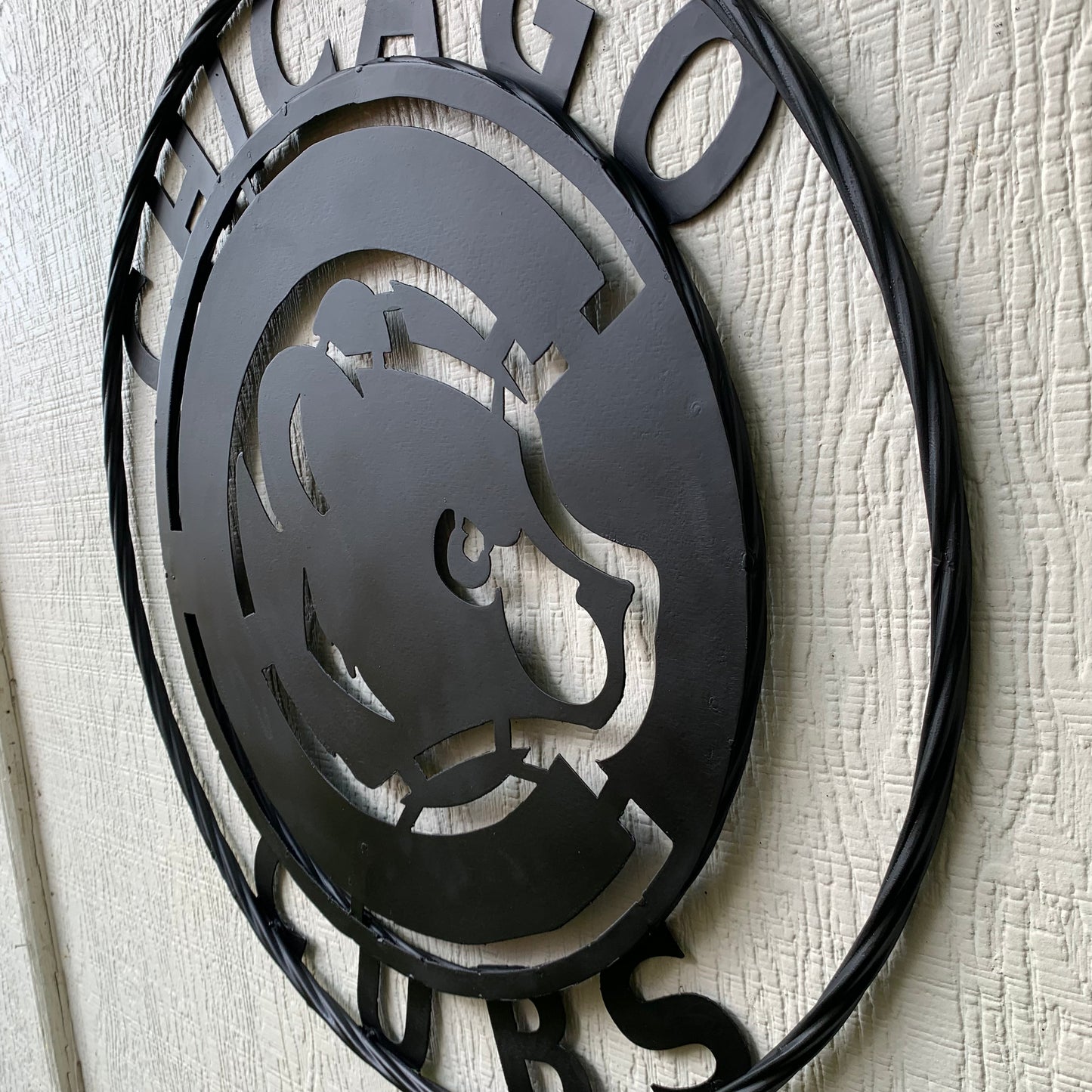 12", 18", 24", 32" CHICAGO CUBS CUSTOM BLACK & RAW METAL VINTAGE CRAFT TEAM SPORTS SIGN HANDMADE