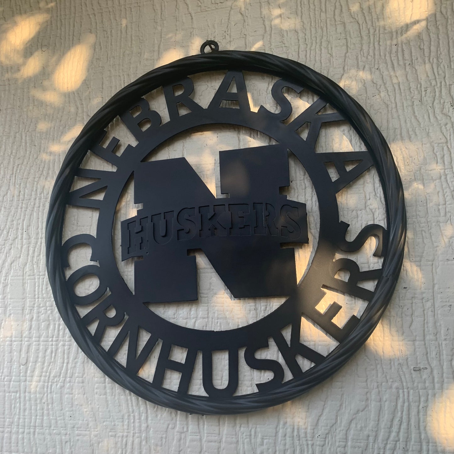 12" NEBRASKA HUSKERS BLACK METAL CUSTOM VINTAGE CRAFT TEAM SIGN