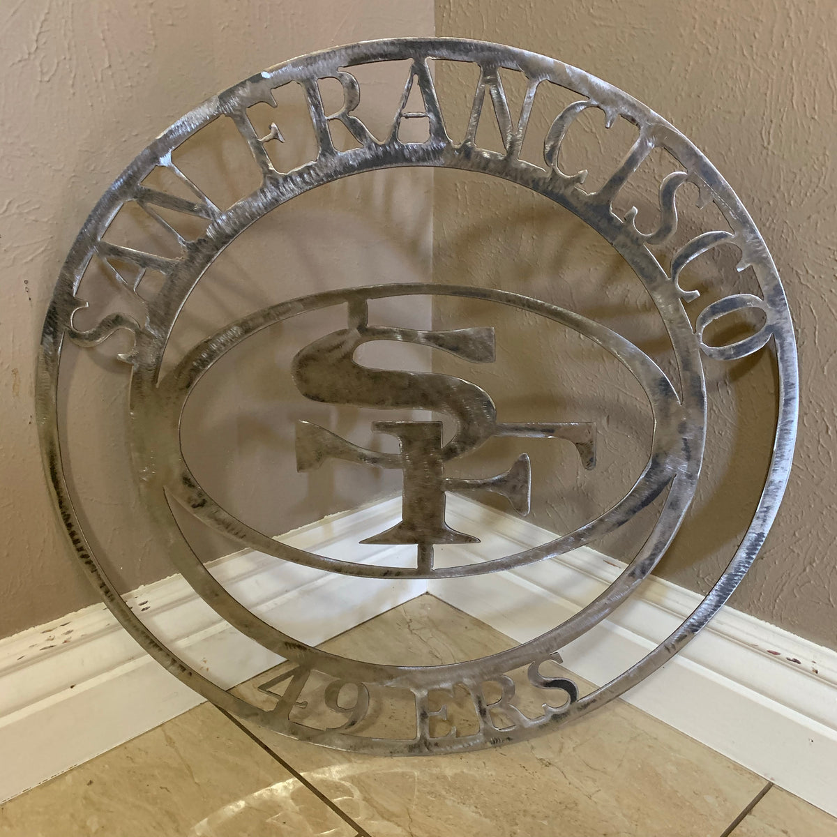 SAN FRANCISCO 49ERS METAL CUSTOM VINTAGE RAW METAL CRAFT TEAM SIGN HANDMADE 12",18",24",32",36",40",50"