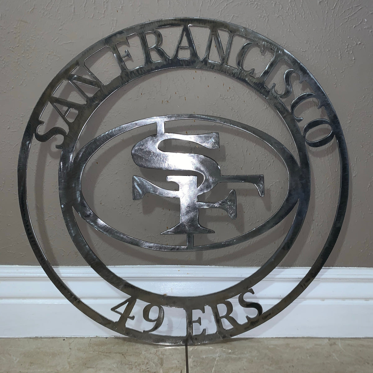 SAN FRANCISCO 49ERS METAL CUSTOM VINTAGE RAW METAL CRAFT TEAM SIGN HANDMADE 12",18",24",32",36",40",50"
