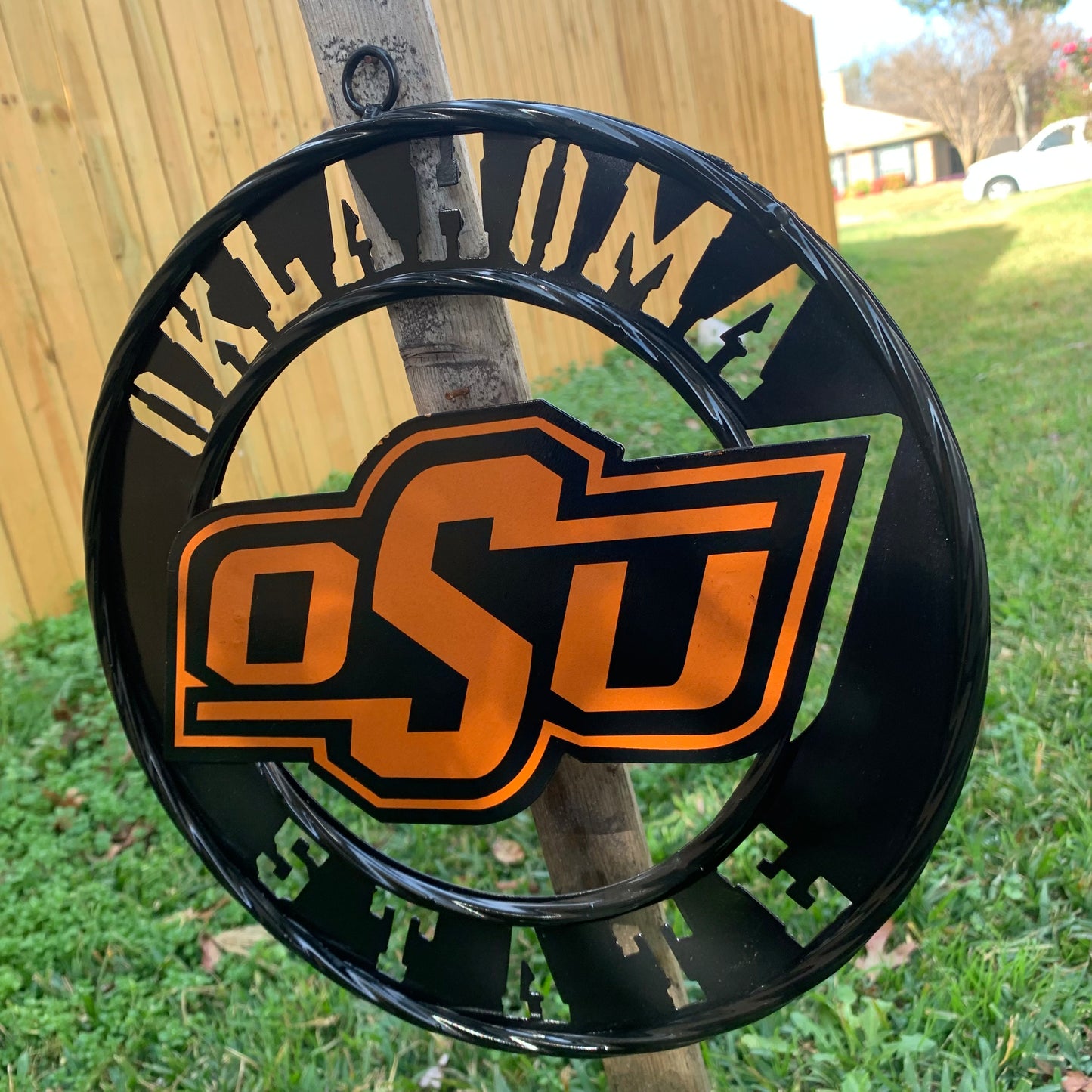 12" OSU OKLAHOMA STATE COWBOYS CUSTOM METAL VINTAGE CRAFT SIGN WESTERN HOME DECOR HANDMADE