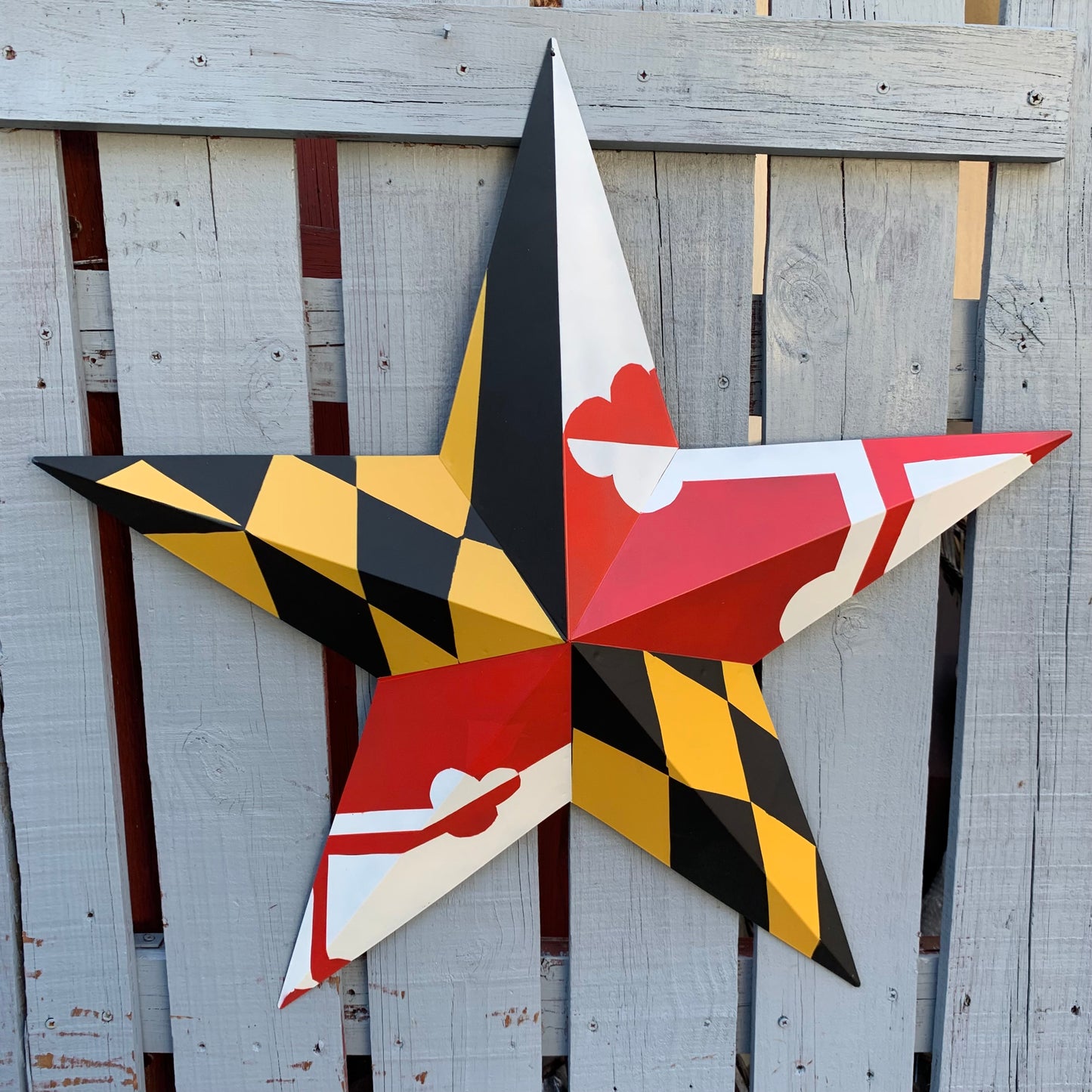 MARYLAND FLAG BARN METAL STAR WESTERN HOME DECOR HANDMADE 22",24",30",36" #EH10423