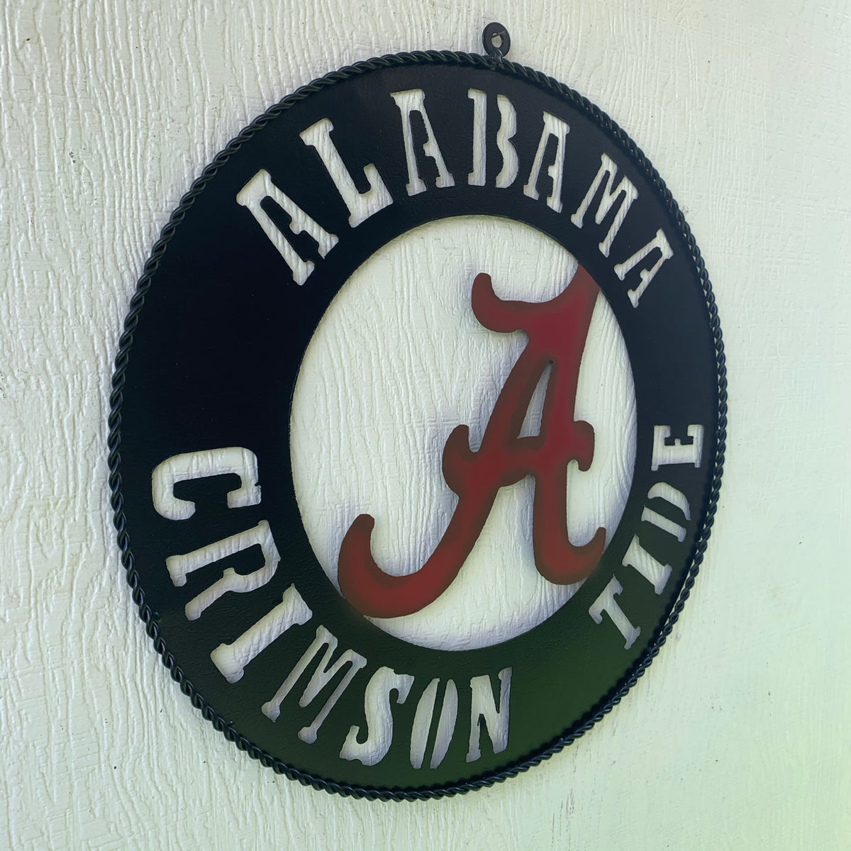 ALABAMA CRIMSON TIDE WIDE BAND RING CUSTOM METAL VINTAGE SIGN TEAM HANDMADE