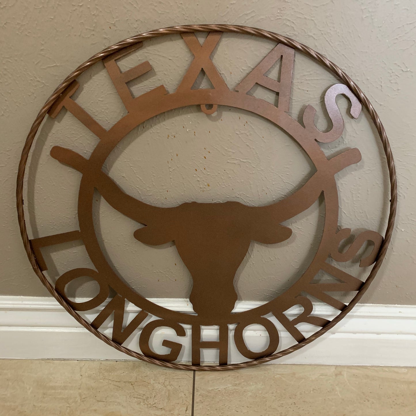 TEXAS LONGHORNS CUSTOM METAL VINTAGE CRAFT SIGN TEAM ART WESTERN HOME DECOR RUSTIC BRONZE #EH12552 12",18",24",36",50"