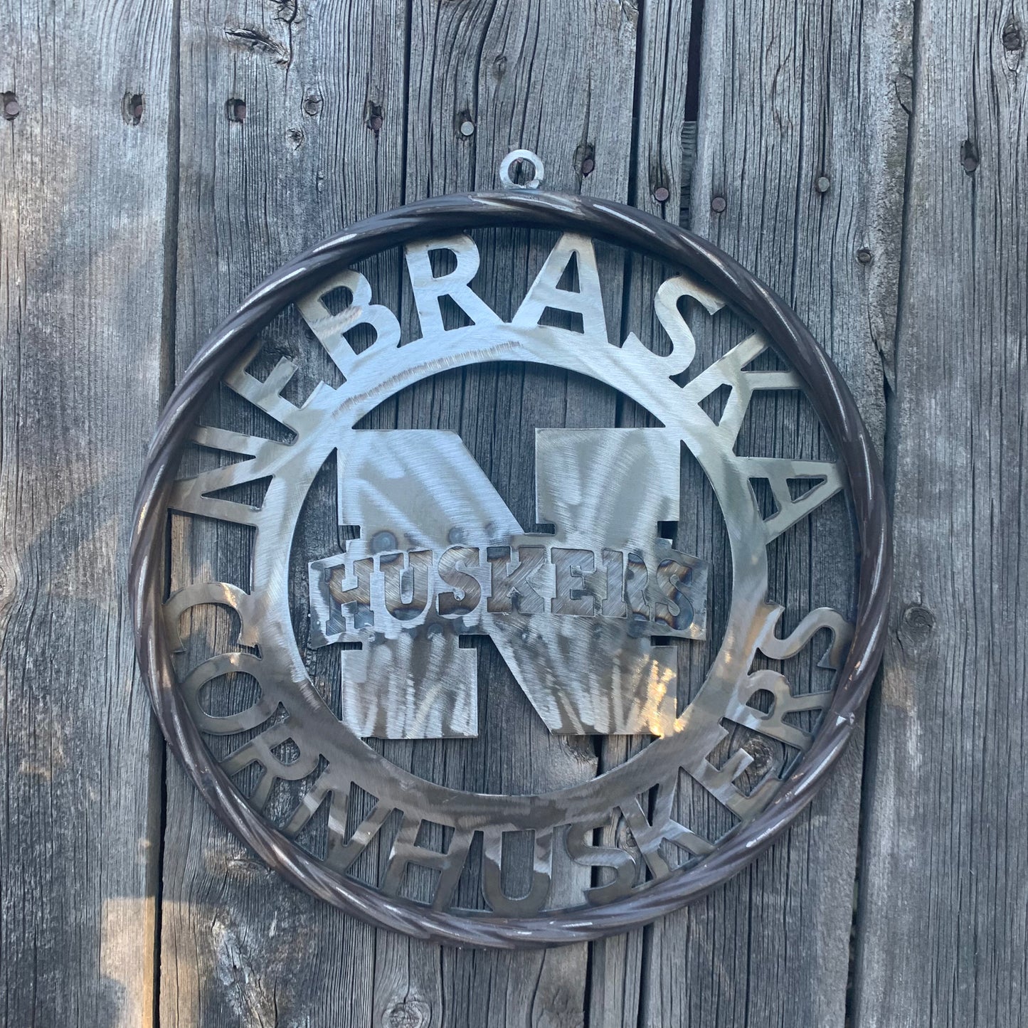 12", 18", 24", 32" NEBRASKA HUSKERS RAW METAL CUSTOM VINTAGE CRAFT TEAM SIGN