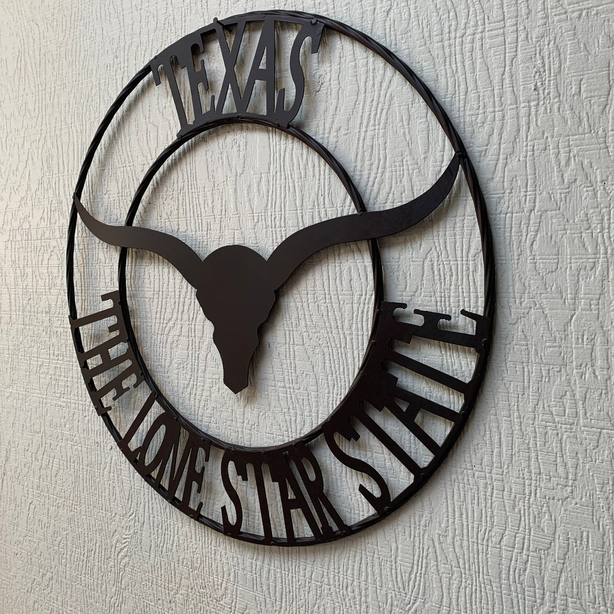 #DE22373 TEXAS THE LONE STAR STATE 24" LONGHORNS METAL WALL ART WESTERN HOME DECOR BRAND NEW