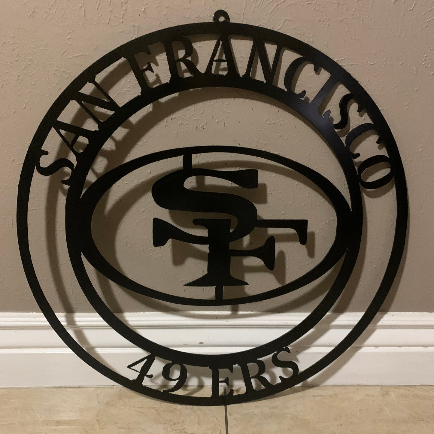 SAN FRANCISCO 49ERS METAL CUSTOM VINTAGE CRAFT TEAM SIGN RUSTIC BLACK HAND MADE IN USA 18",24",36",40",50"