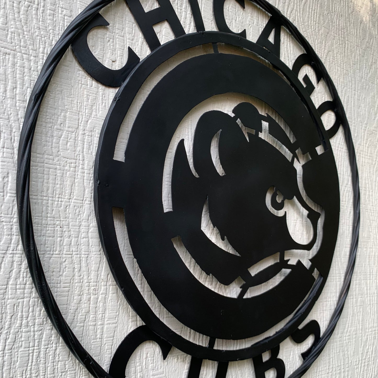 12", 18", 24", 32" CHICAGO CUBS CUSTOM BLACK & RAW METAL VINTAGE CRAFT TEAM SPORTS SIGN HANDMADE