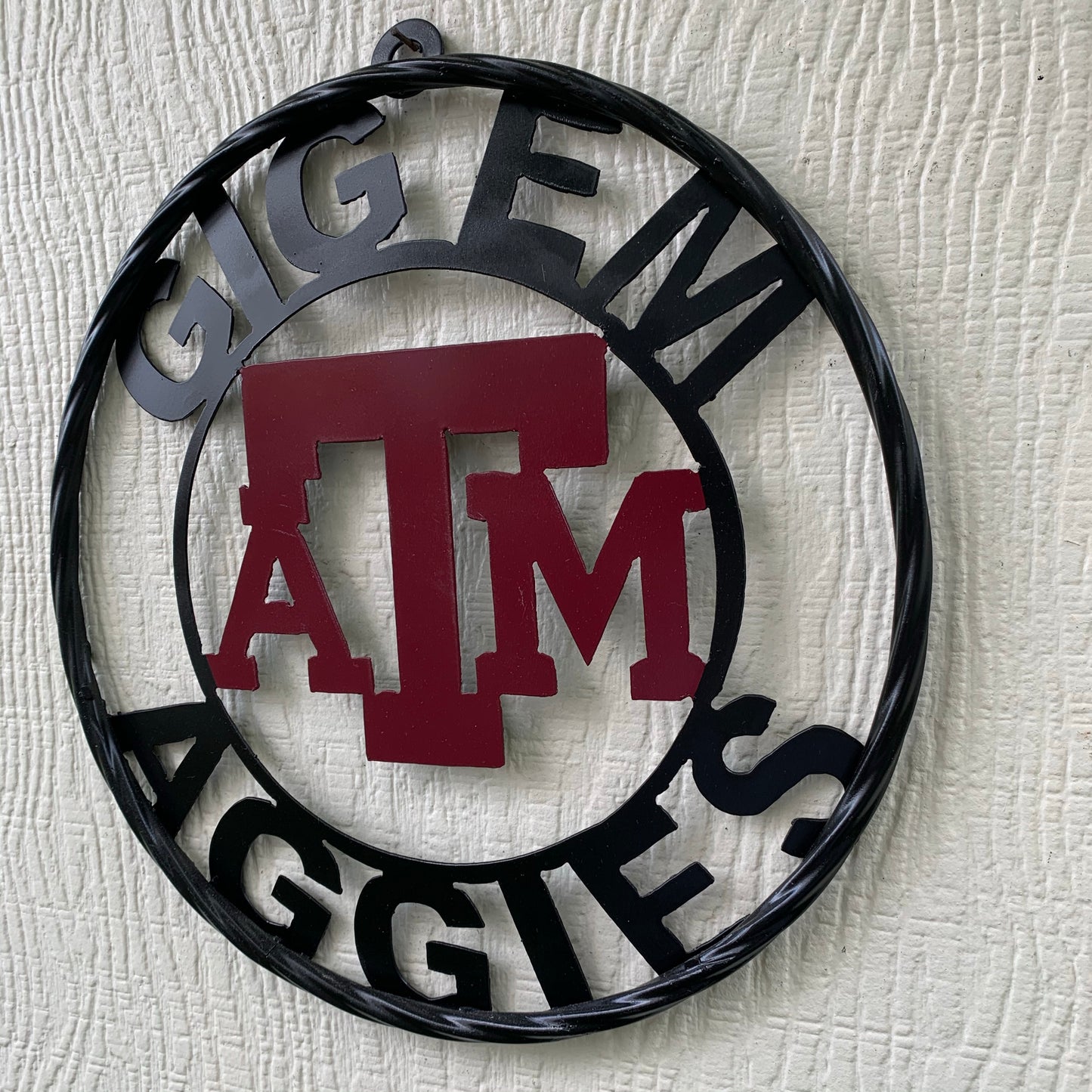 TEXAS A&M NO THUMBS GIGEM AGGIES METAL CUSTOM VINTAGE CRAFT WALL ART TEAM SIGN HANDMADE