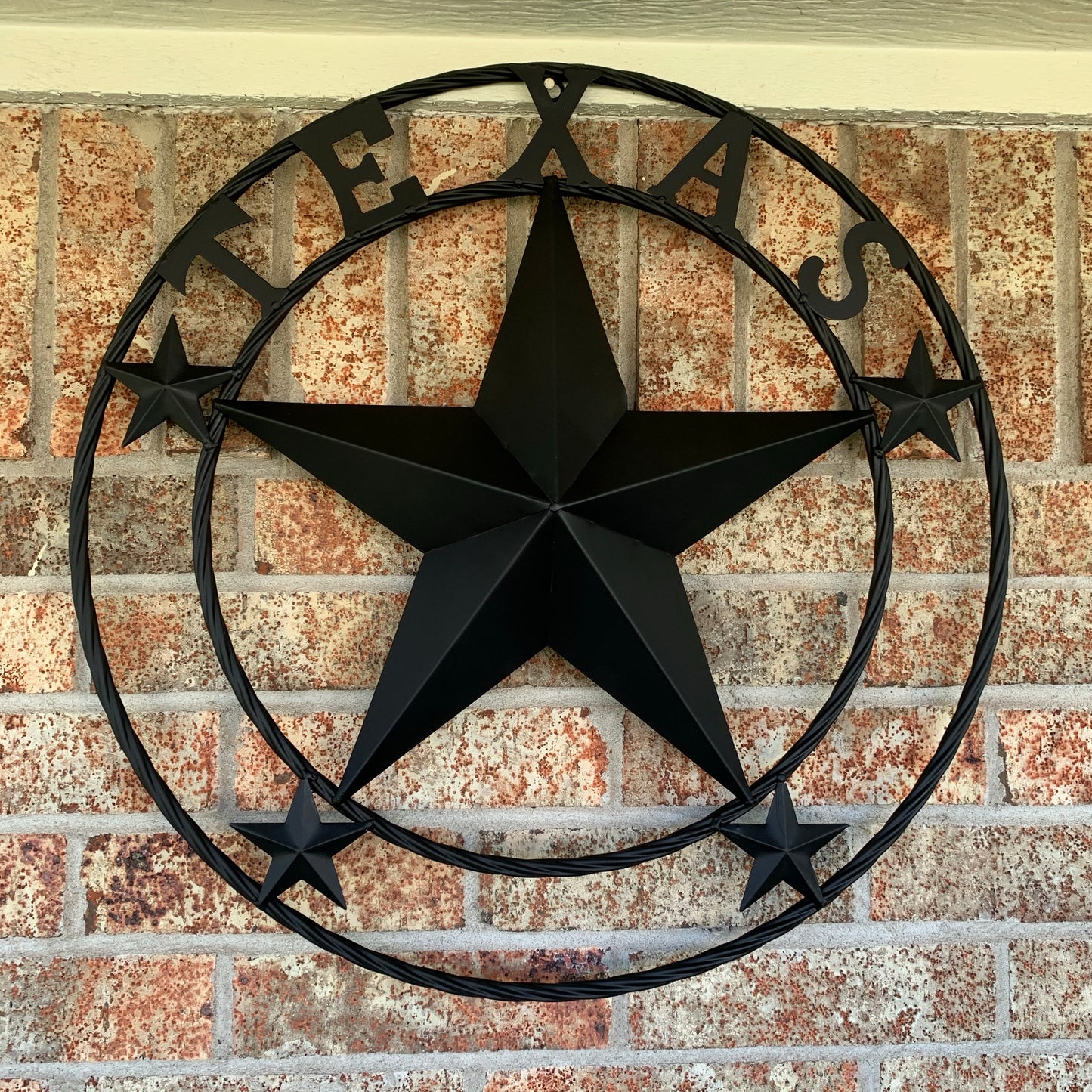 24" TEXAS BLACK STAR BARN STAR METAL ART WESTERN HOME DECOR VINTAGE RUSTIC BLACK