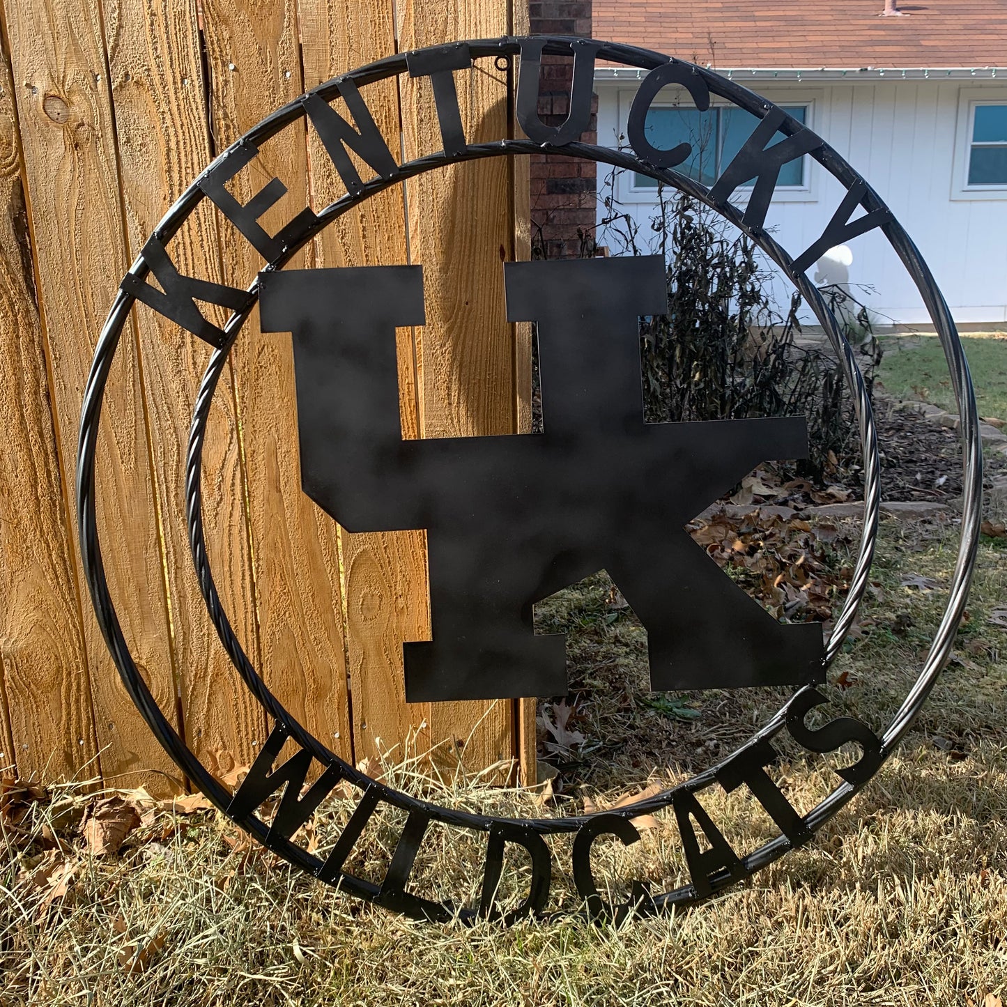 12", 18", 24", 32" KENTUCKY WILDCATS CUSTOM BLACK METAL VINTAGE CRAFT SIGN HANDMADE