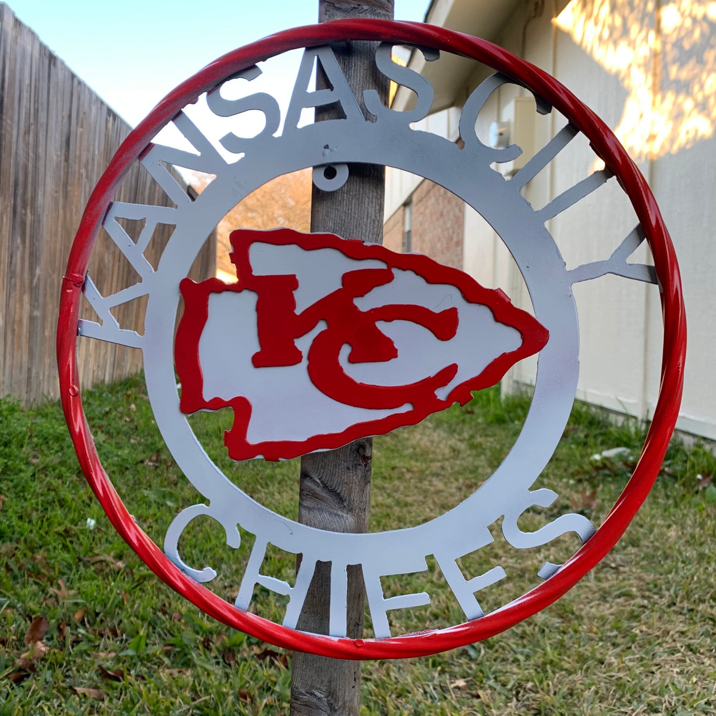 12",18",24",32",36" KANSAS CITY CHIEFS CUSTOM METAL VINTAGE CRAFT SIGN TEAM WESTERN HOME DECOR HANDMADE