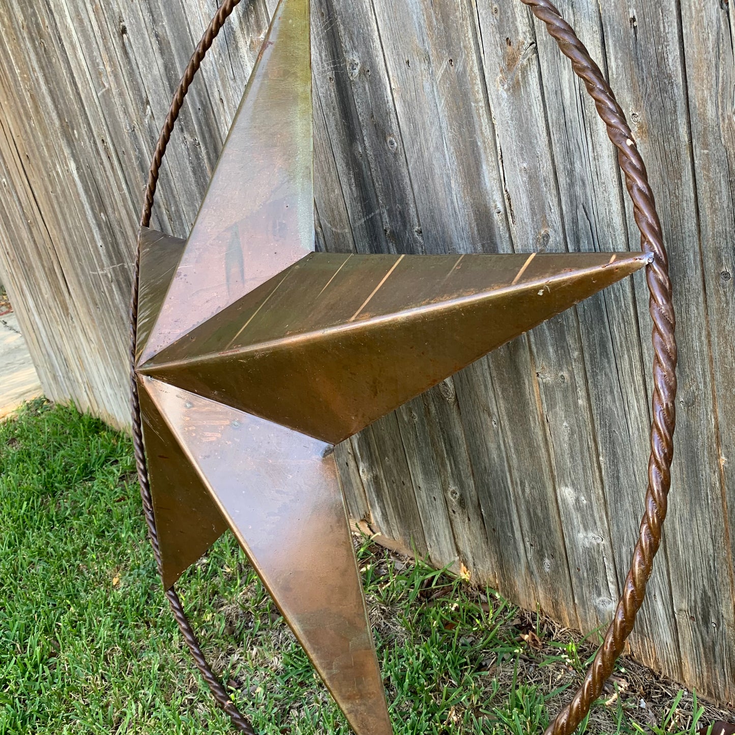 #EH10507 TEXAS GIANT 8,6,5,4 FOOT NATURAL RUSTIC SEALED UNPAINTED LARGE OVERSIZE METAL LONESTAR GENUINE RUST PATINA LONE STAR TWISTED ROPE RING 4,5,6,8 FOOT