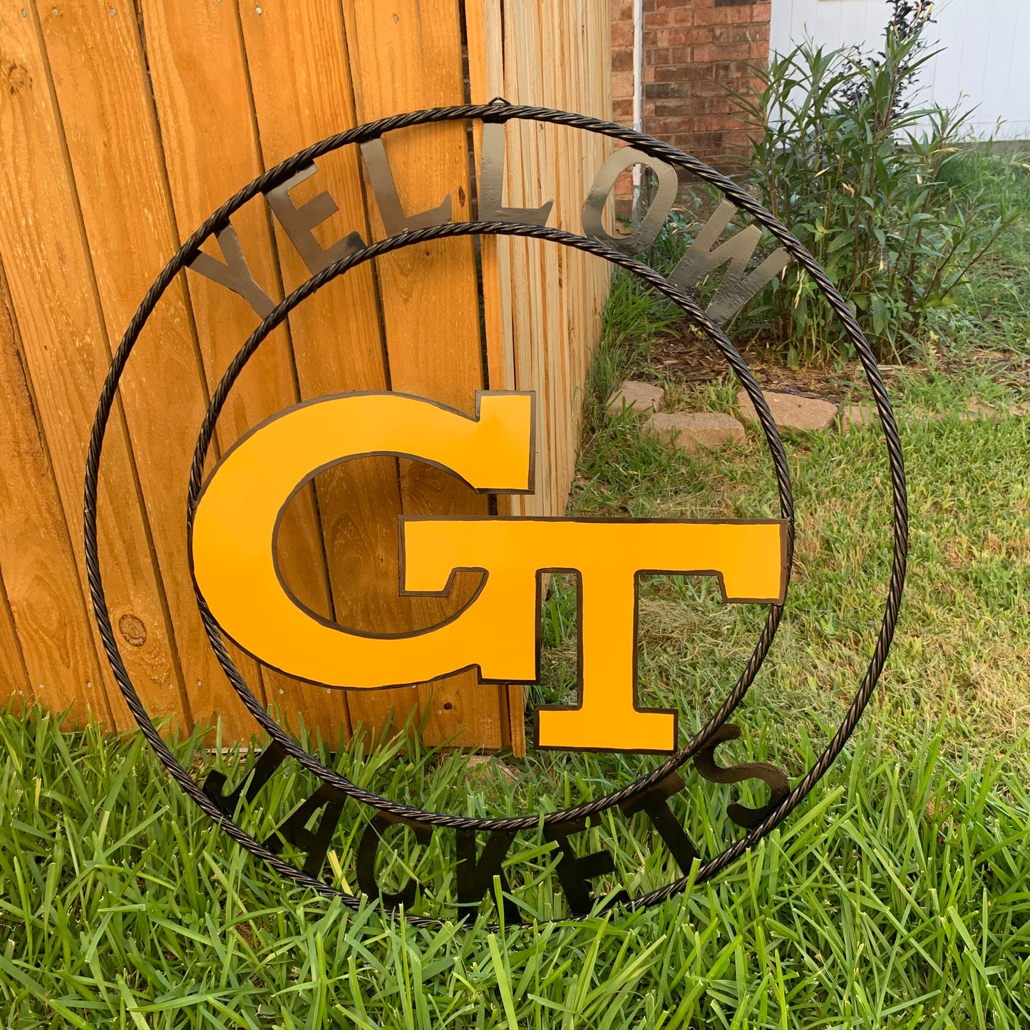 GEORGIA TECH YELLOW JACKETS CUSTOM METAL VINTAGE CRAFT SIGN TEAM WALL ART WESTERN HOME DECOR HANDMADE 12",18",24",32",36"