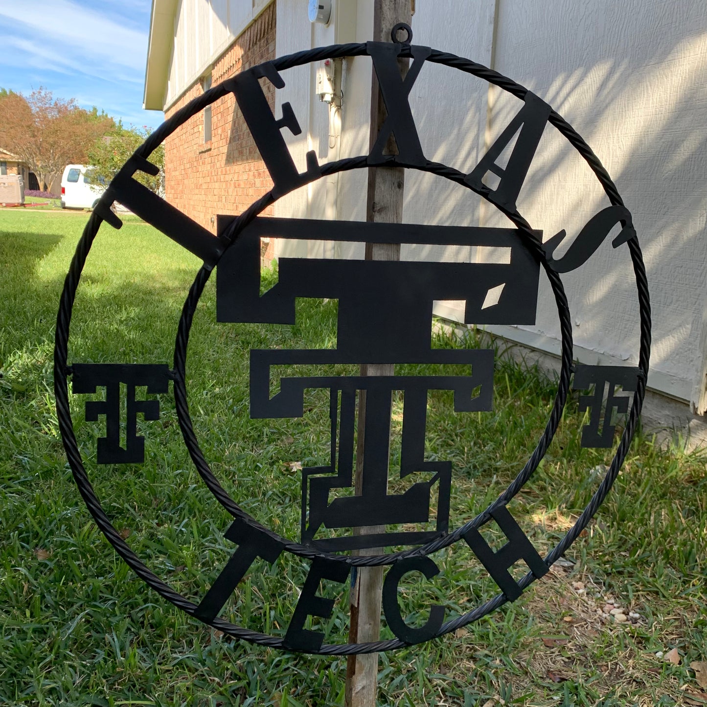 TEXAS TECH RUSTIC BLACK CUSTOM METAL VINTAGE CRAFT WESTERN HOME DECOR HANDMADE