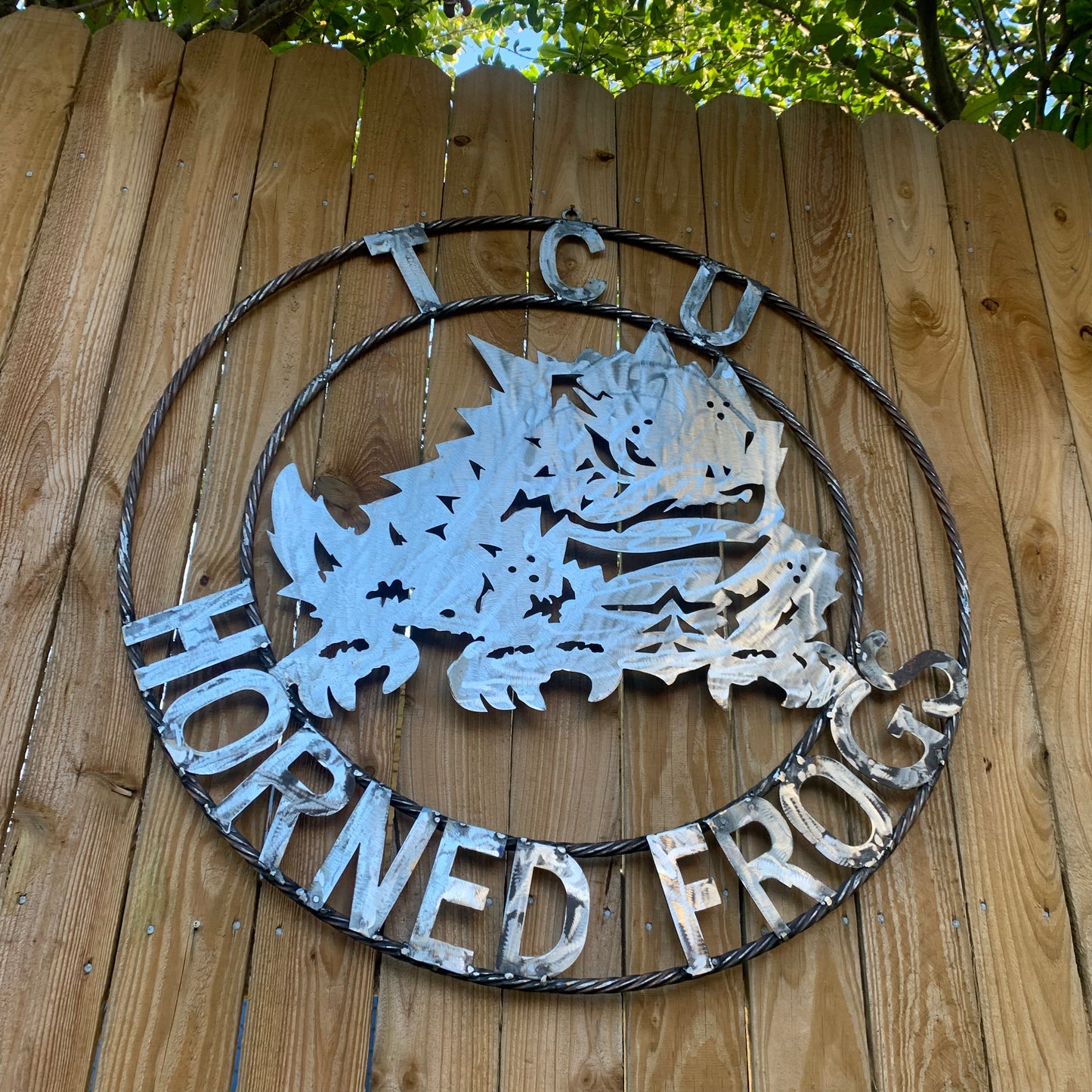18",24",32" TCU HORNED FROGS RAW METAL CUSTOM VINTAGE CRAFT TEAM SIGN HANDMADE