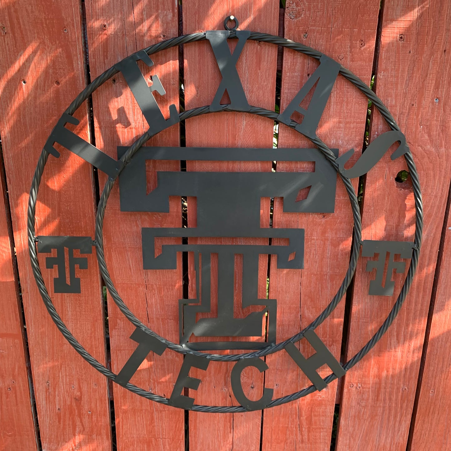 TEXAS TECH RUSTIC BLACK CUSTOM METAL VINTAGE CRAFT WESTERN HOME DECOR HANDMADE