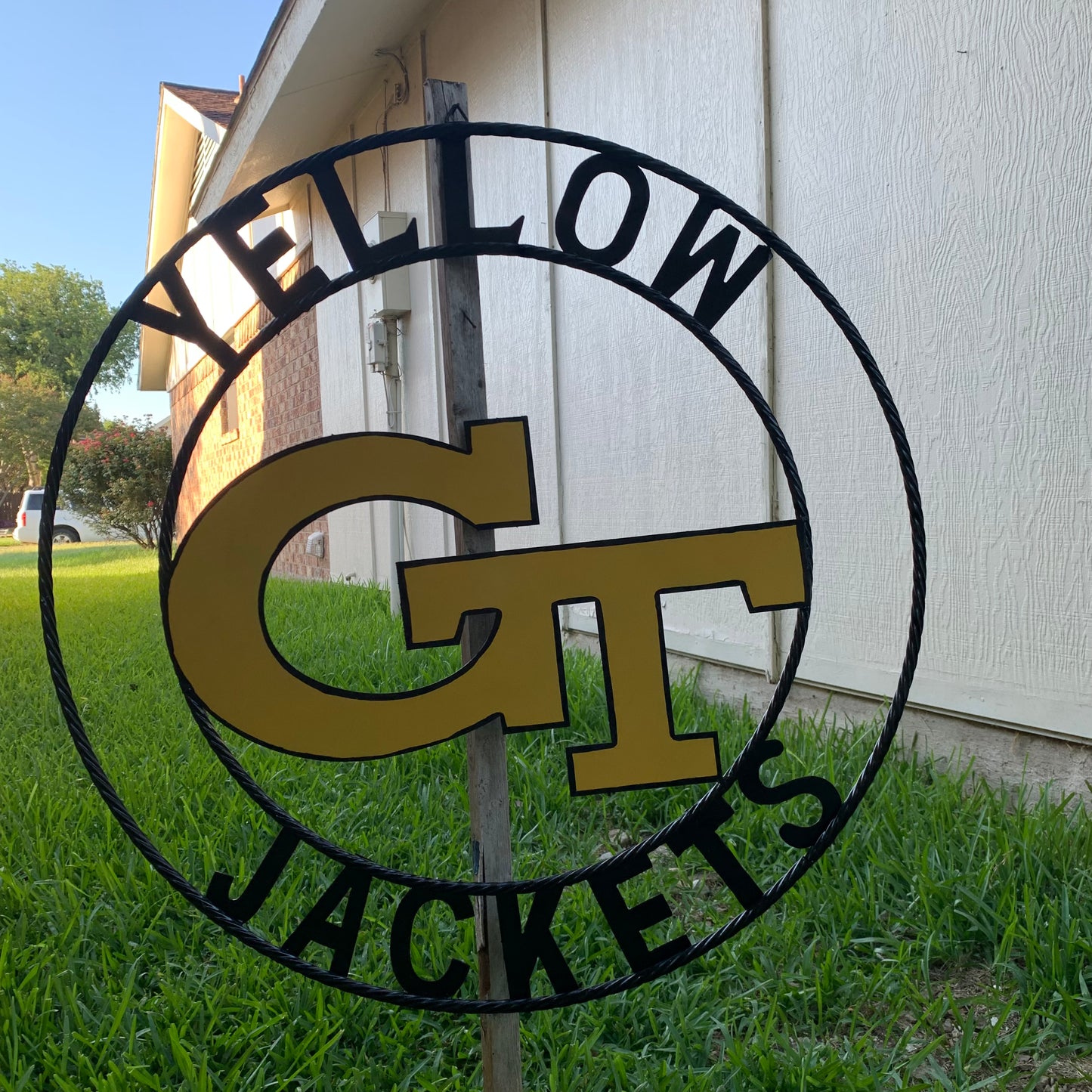 GEORGIA TECH YELLOW JACKETS CUSTOM METAL VINTAGE CRAFT SIGN TEAM WALL ART WESTERN HOME DECOR HANDMADE 12",18",24",32",36"