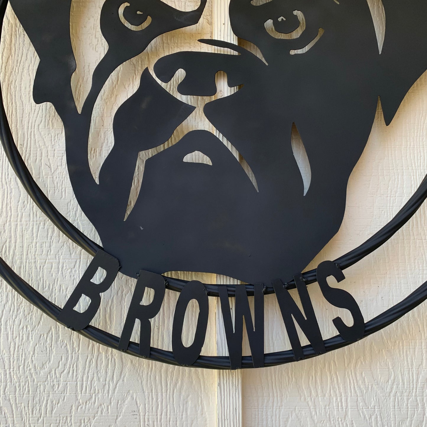 CLEVELAND BROWNS METAL CUSTOM VINTAGE CRAFT ART HANDMADE RUSTIC BLACK